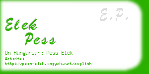 elek pess business card